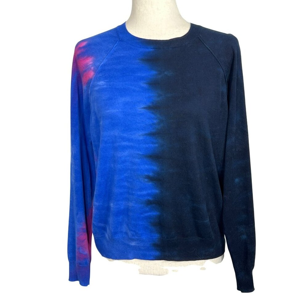 WISPR by Brodie Cotton Silk Blend Pullover Sweater Blue Ombre Sz M EUC